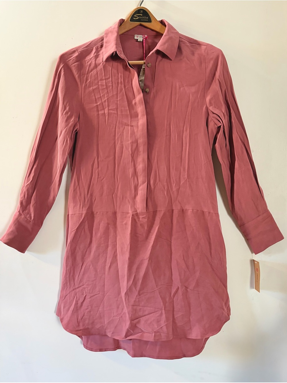 Daniel Cremieux- Dusty Rose Pink Collared Longline Tunic